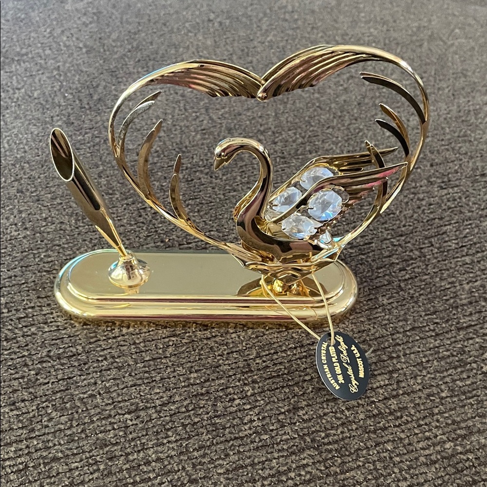 Gold Swan Heart Ornament